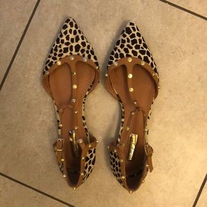 Halogen Animal Print Studded Flats